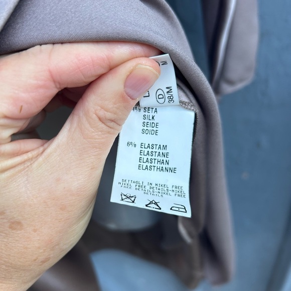 Fabiana Filippi Champagne Silk Dress, Size Large - Picture 11 of 15